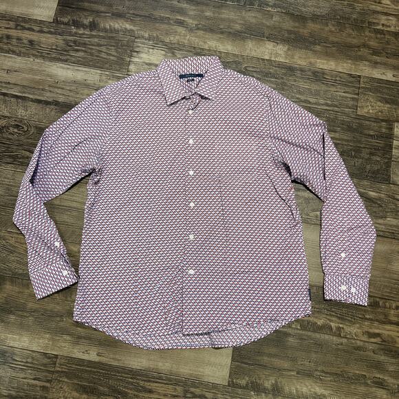 Perry Ellis Motion Slim Fit Men’s Dress Shirt Button up XXL 2XL - Picture 1 of 6